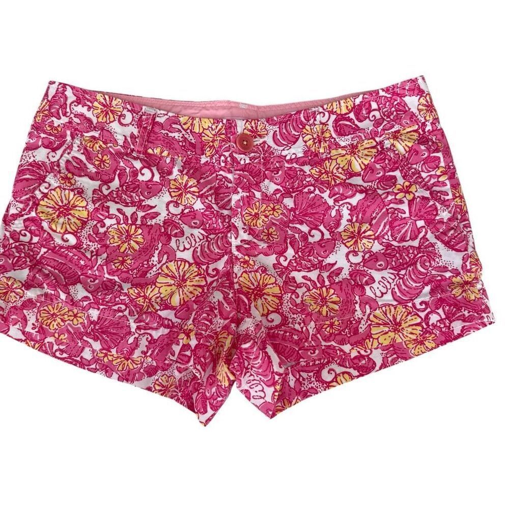 Lilly Pulitzer Walsh Shorts 3” Inseam cotton CHUM BUCKET Print Women’s Size 8